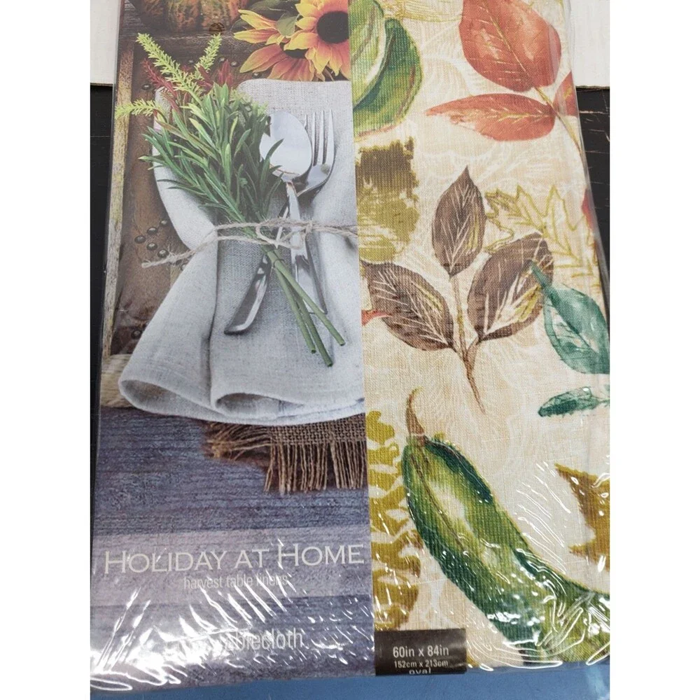 Printed Fabric Tablecloth, 60
